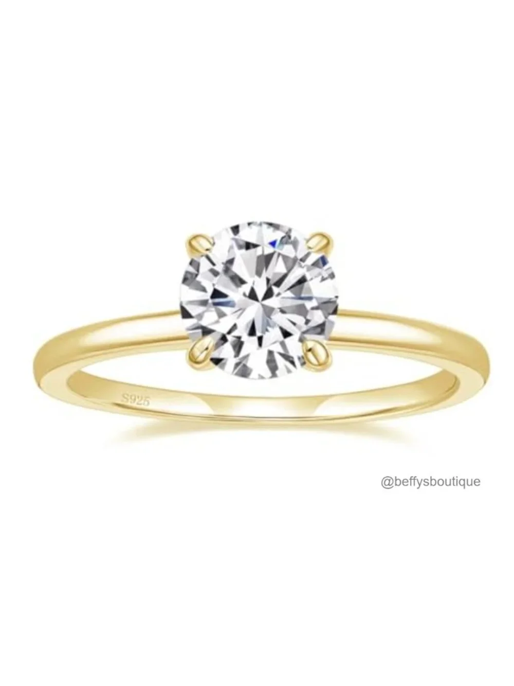1.5CT Solitaire CZ Engagement Ring 925 Sterling Silver Round Cut Women's